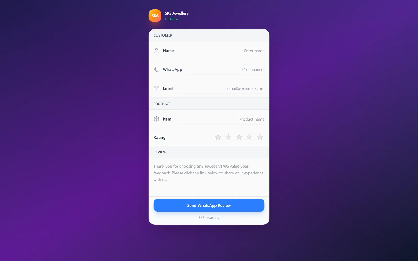 Review Collector screenshot