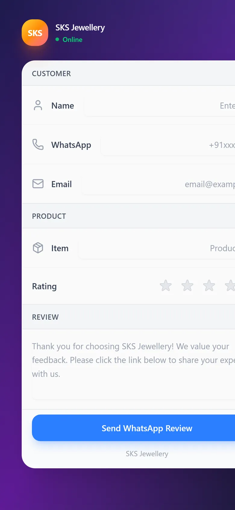 Review Collector on a phone