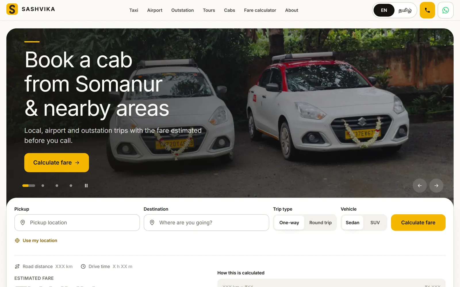 Sashvika Cabs screenshot