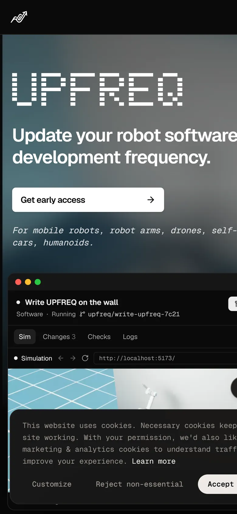 Upfreq Robotics on a phone