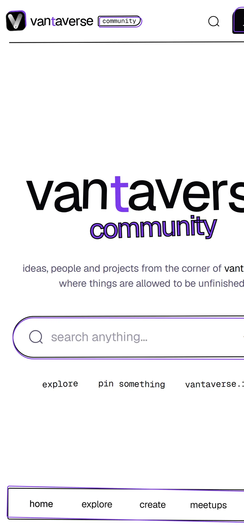 Vantaverse Community on a phone