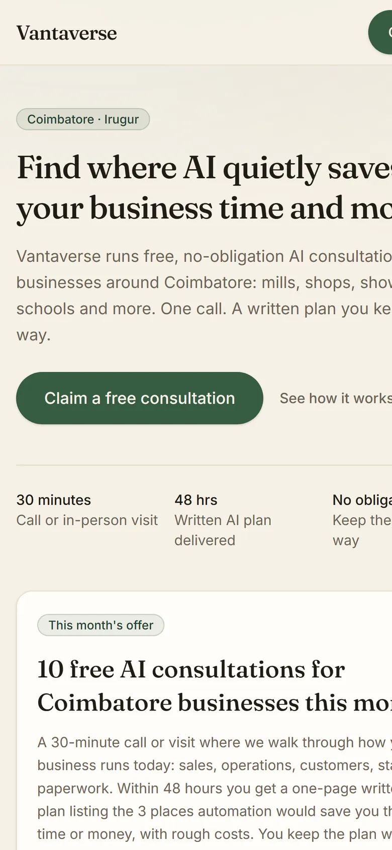Vantaverse Consult on a phone